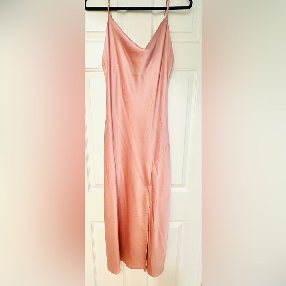 Elegant Paper Hearts Pink Satin Slip Dress